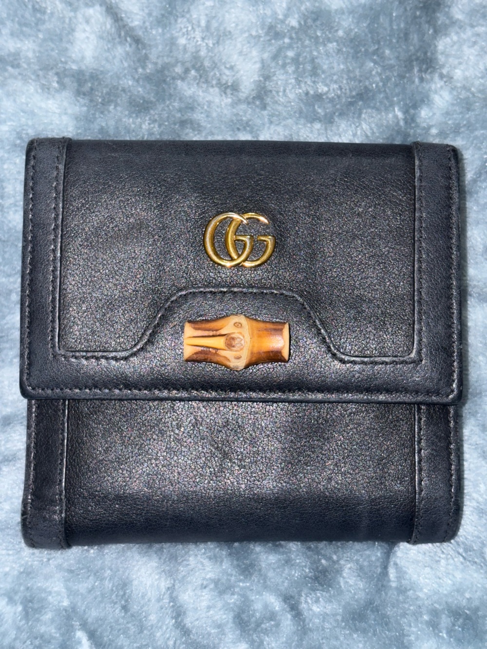 Gucci Bamboo Marmont GG bifold compact leather wallet